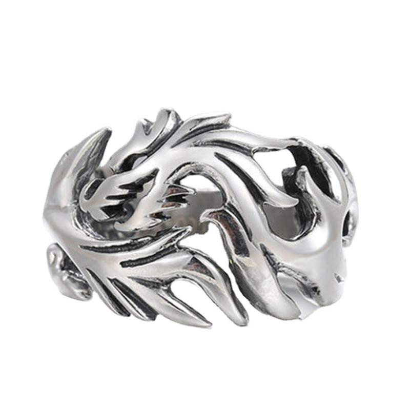 Drachenring Silber Fengshui Ring Drachen Schutz Stärke Kraft Glück