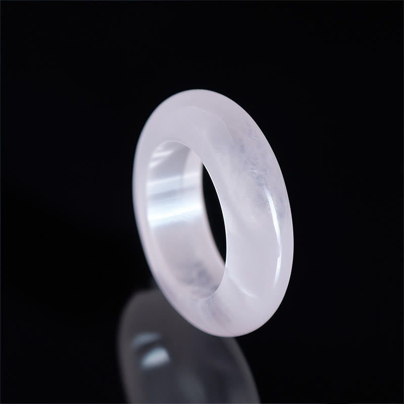 Ring Rosenquarz sanfte Liebe Heilung Energie elegant poliert Fingerring