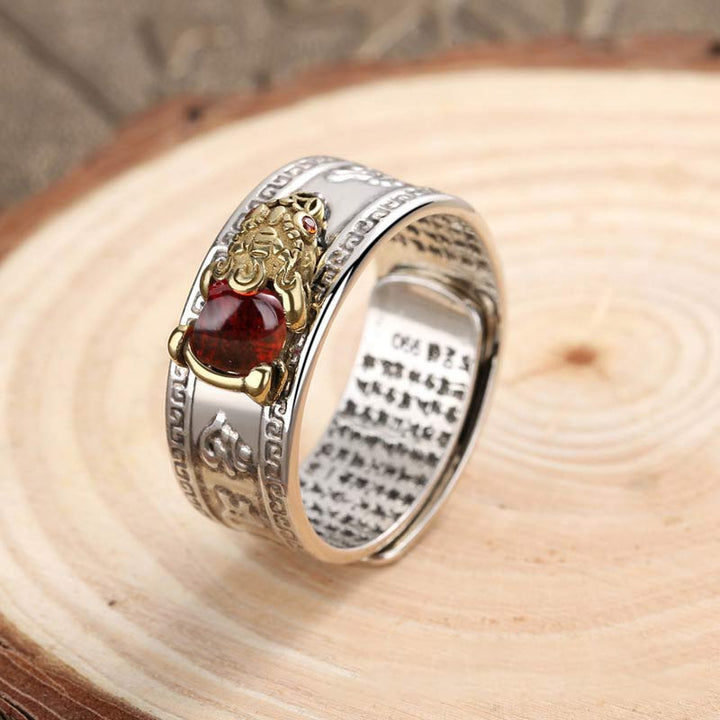 Ring Roter Achat Pixiu – Wohlstand Glück Schutz Fengshui