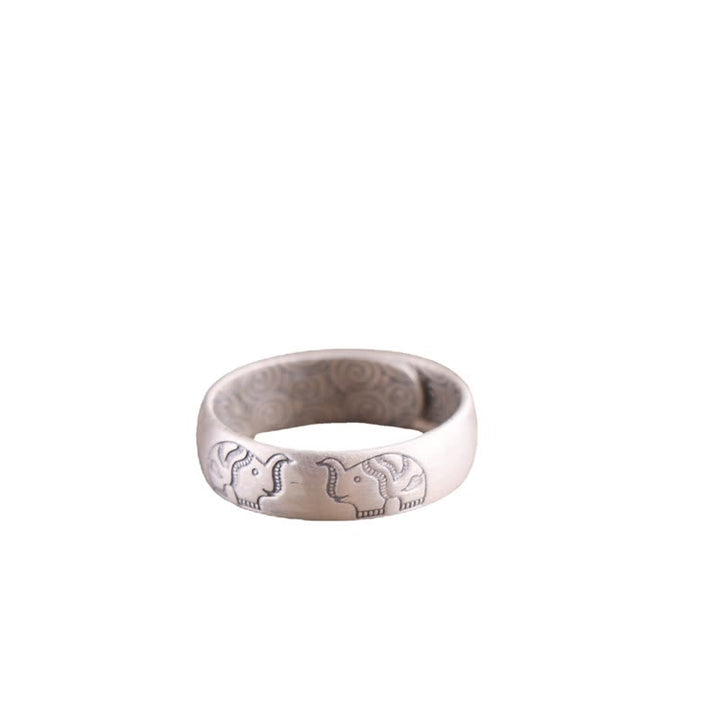 Elefanten Ring mit Lotus Sechs Wahrheitsworte Segen Glück Schutz