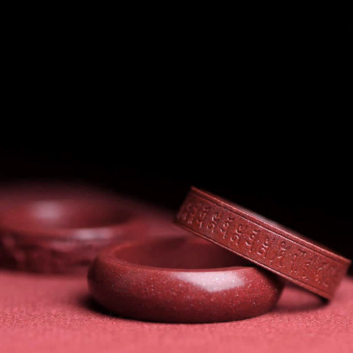 Roter Zinnober Ring Om Mani Padme Hum Segen Buddha Meditation