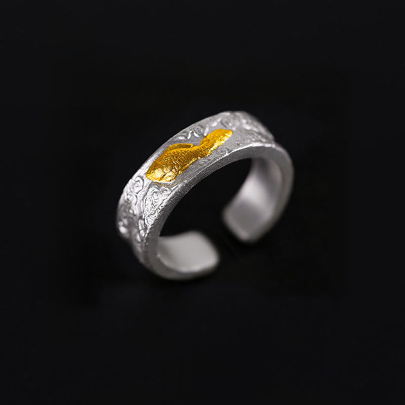 Koi Fisch Ring 999 Gold Silber Glück Fingerring
