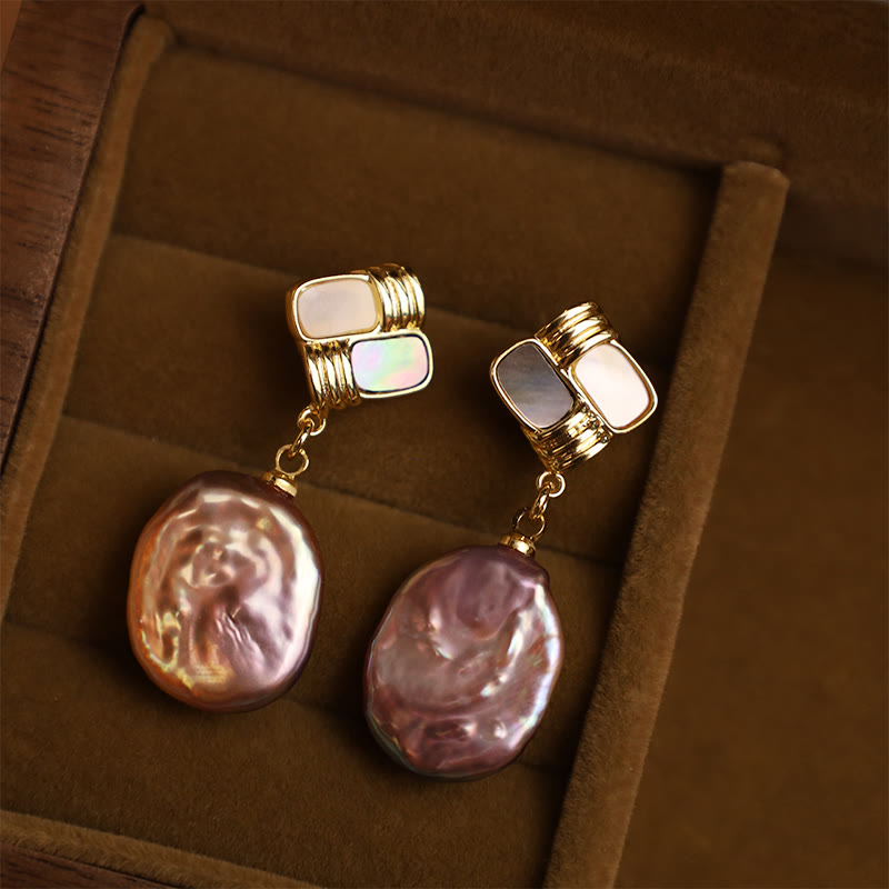 Ohrringe Barockperle Silber Gold rosé Perlmutt Schmuckschatulle elegant Boho