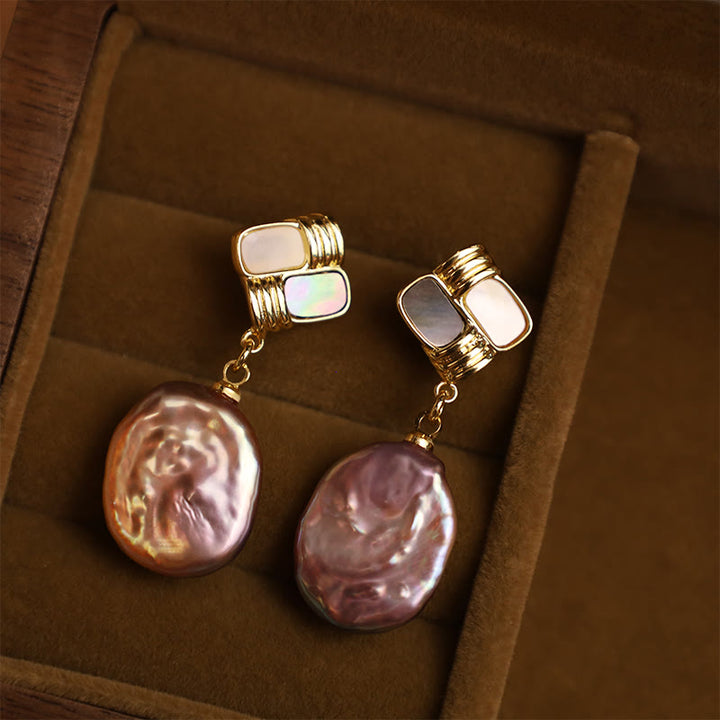 Ohrringe Barockperle Silber Gold rosé Perlmutt Schmuckschatulle elegant Boho