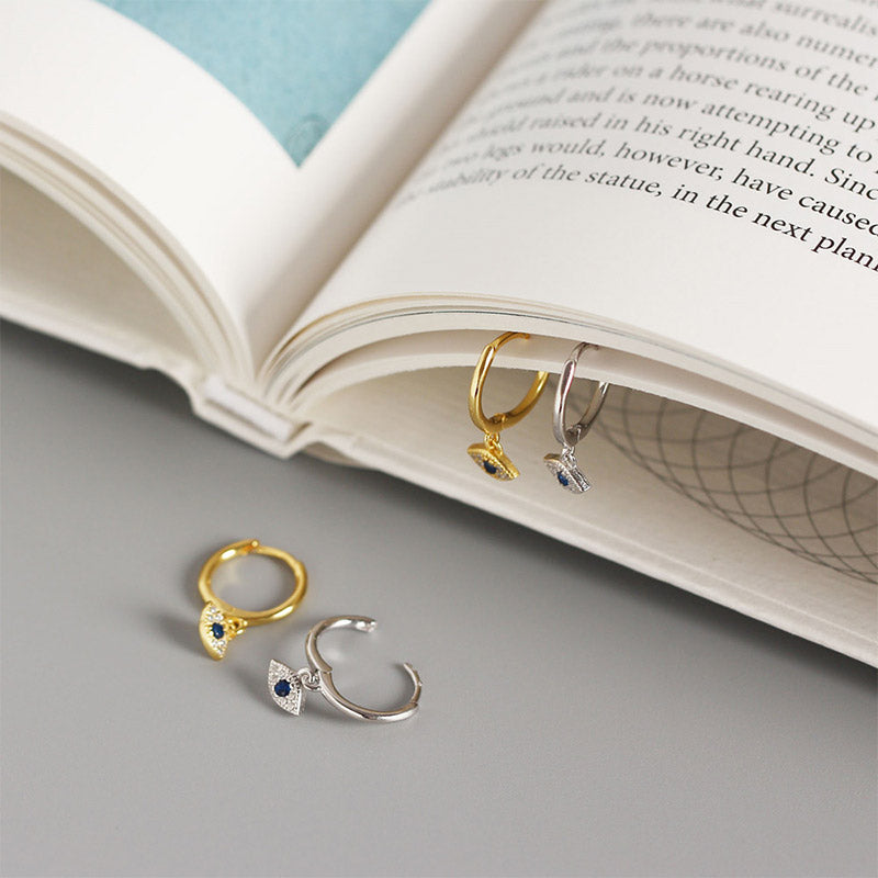 Ohrringe Silber Evil Eye Schutz Segen Boho Schmuck spirituell Ohrhänger