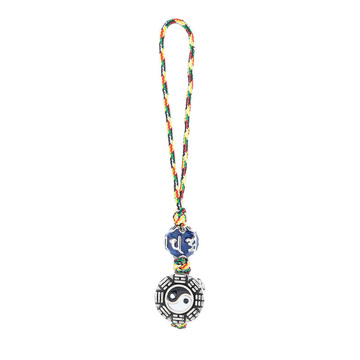 Schlüsselanhänger Yin Yang Om Mani Bagua Kupfer Feng Shui Glücksbringer spirituell