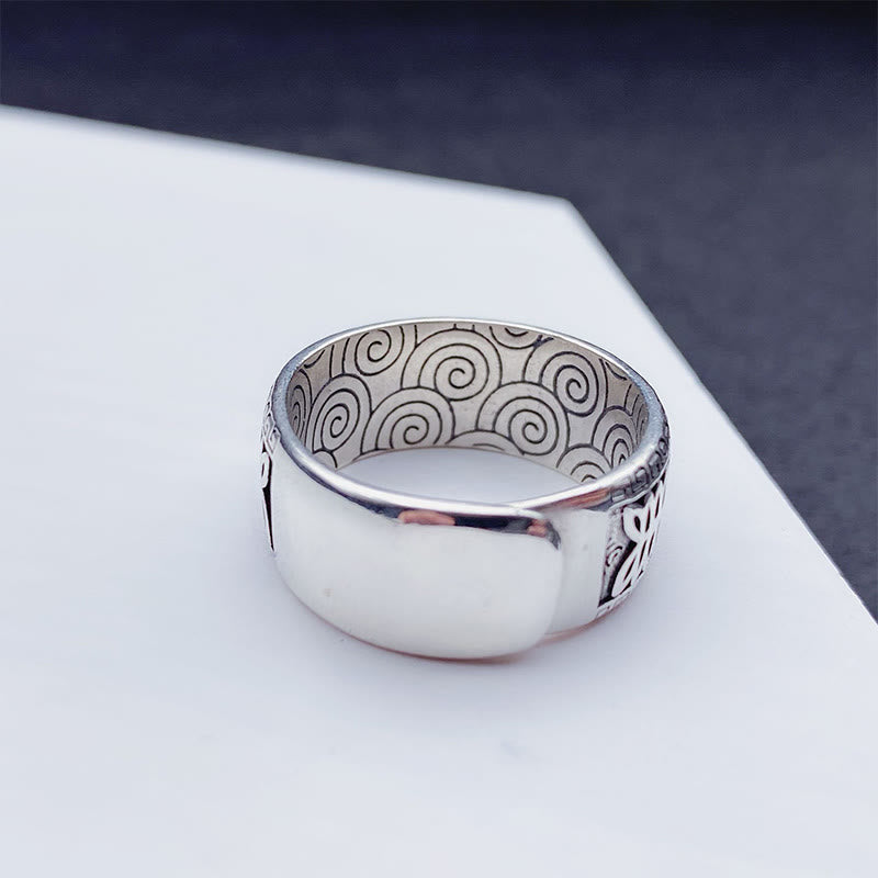 Massiver Kupfer Ring mit Om Mani Symbol Glück Wohlstand Feng Shui