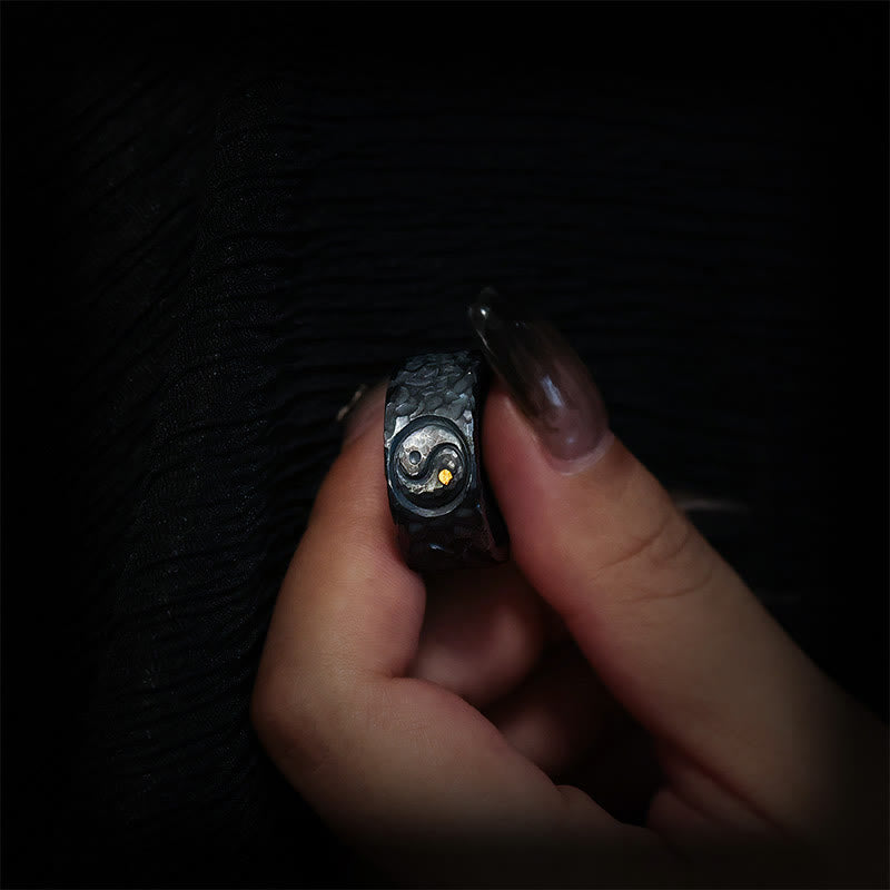 Ring 999 Silber Yin Yang Balance eleganter Schmuck Hand