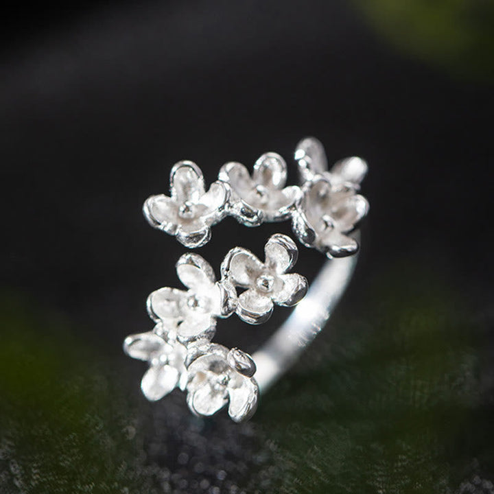 Ring 925 Silber Osmanthusblüte Blüten glänzend elegant Schmuck