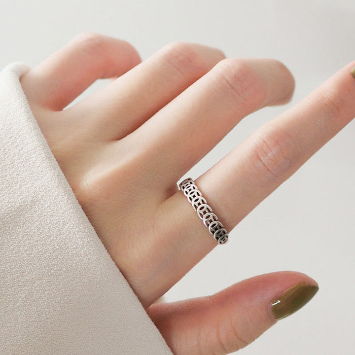 Ring Kupfer Kaisermünze Glück Feng Shui Schutz Fingerring getragen