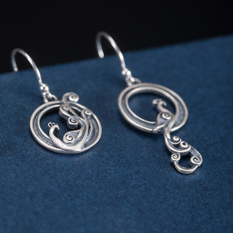 Ohrringe Sterlingsilber Pfau Glück filigran Boho Schmuck spirituell Ohrhänger