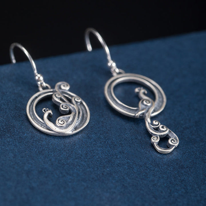 Ohrringe Sterlingsilber Pfau Glück filigran Boho Schmuck spirituell Ohrhänger
