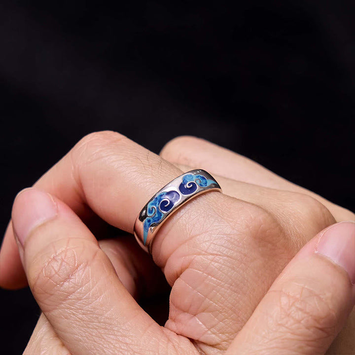 Ring Kupfer Blaue Glückswolken Wohlstand Feng Shui Glück Fingerring
