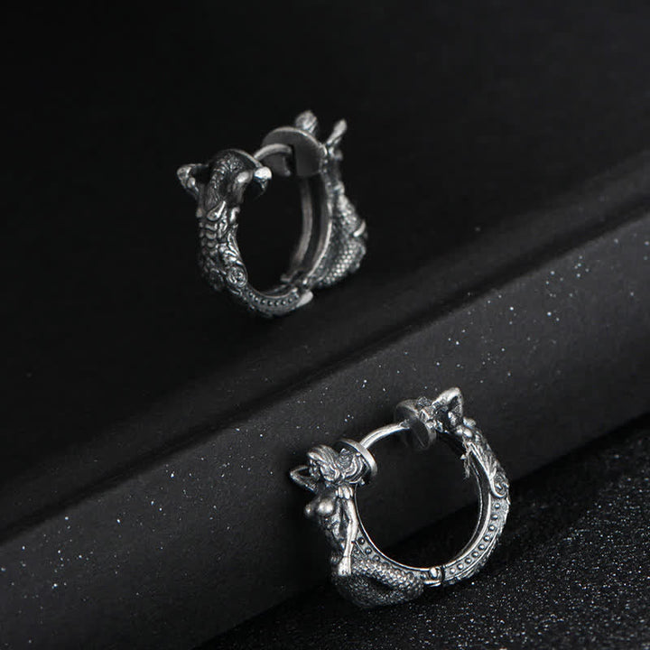 Drachen Ohrringe Sterling Silber Schutz Boho Schmuck spirituell Creolen