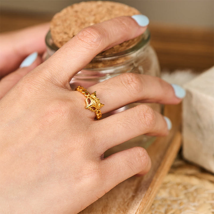 Ring Fuchs Münze Gold Pixiu Fengshui Schutz Wohlstand