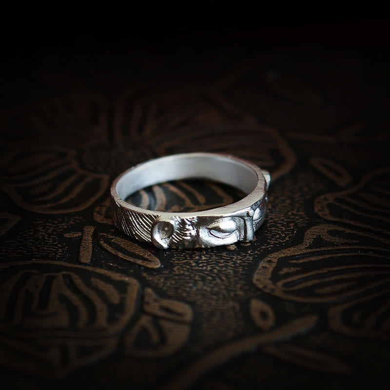Ring 999 Silber Buddhaauge Schutz Glück Feng Shui Spirituell