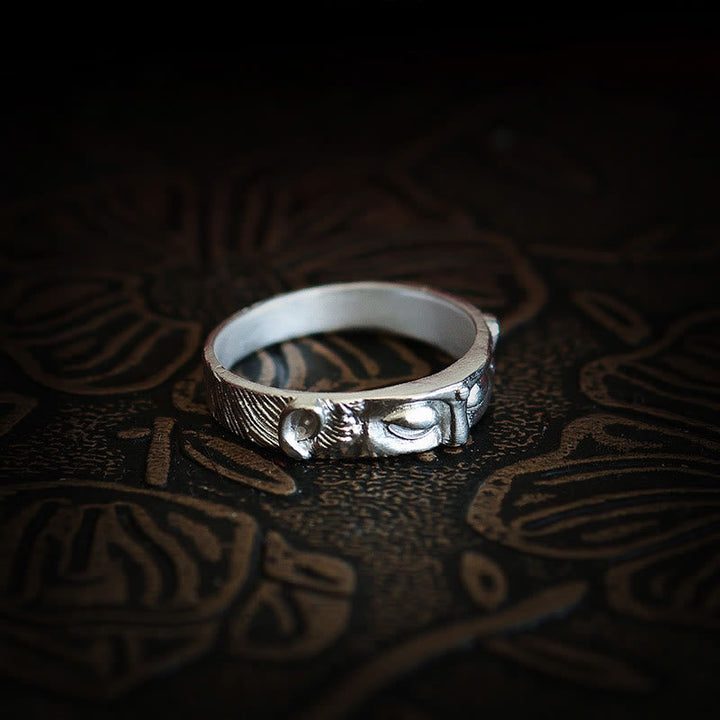 Ring 999 Silber Buddhaauge Schutz Glück Feng Shui Spirituell