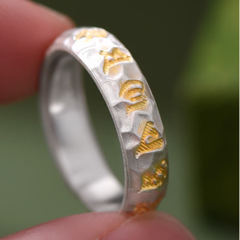 Ring mit Om Symbol Kupfer vergoldet Wohlstand Schutz Glück Fengshui