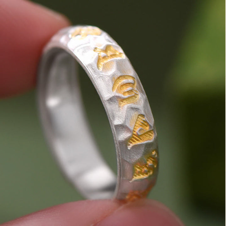Ring mit Om Symbol Kupfer vergoldet Wohlstand Schutz Glück Fengshui
