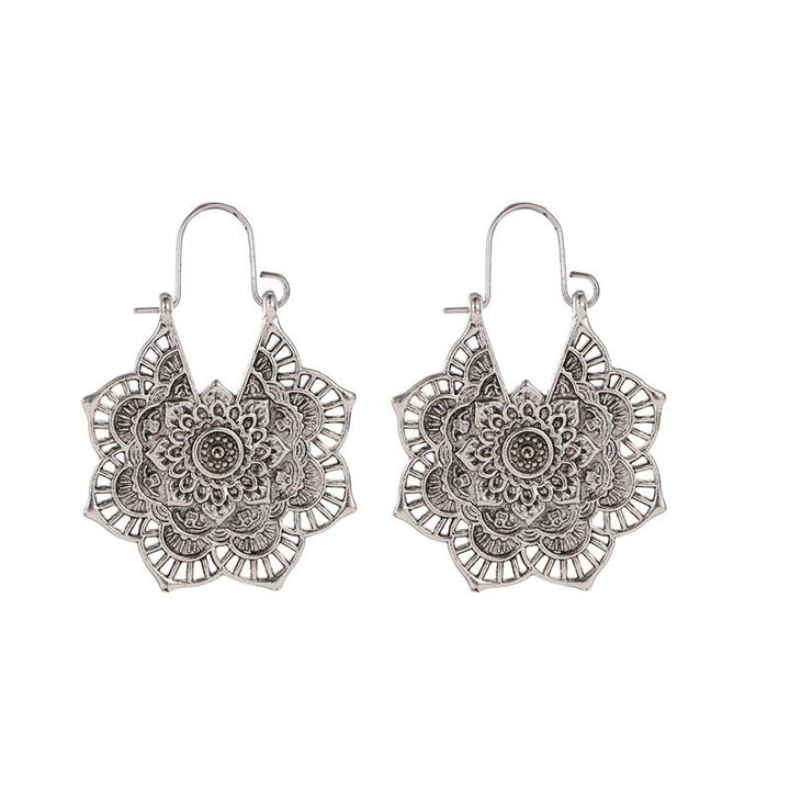 Ohrringe Kupfer Lotus Tibetisches Design