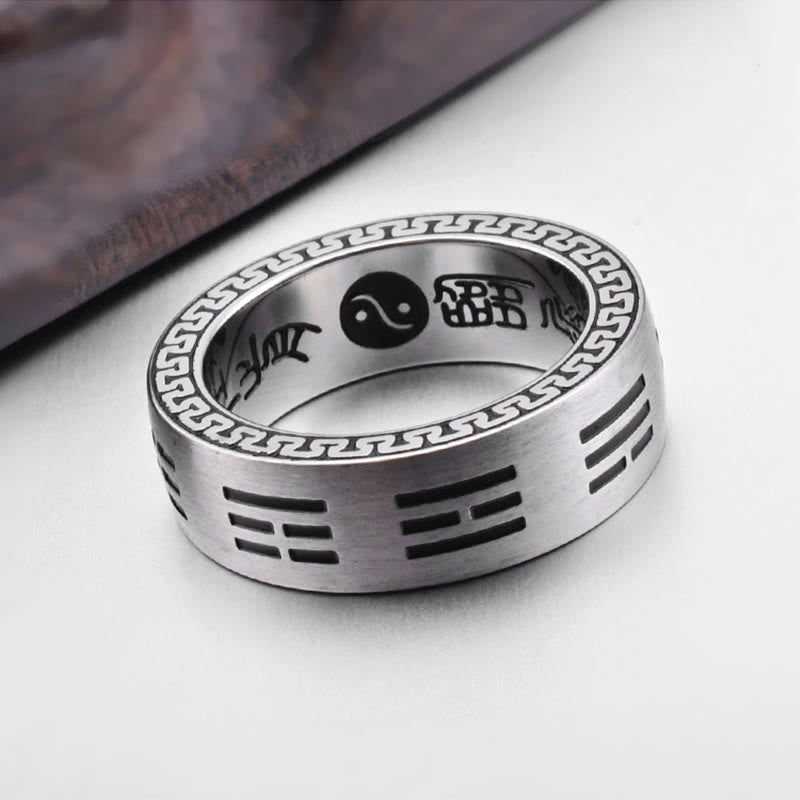 Ring Titanstahl Bagua Yin Yang – Harmonie Fengshui Schutz