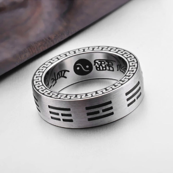 Ring Titanstahl Bagua Yin Yang – Harmonie Fengshui Schutz