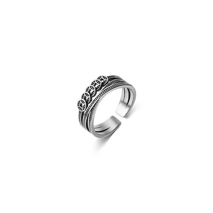 Pixiu Ring Kupfermünze Silber Fengshui Glück Wohlstand Schutzmünze