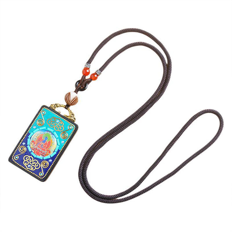Medizin-Buddha Anhänger Kette mit Seil Naturstein Perlen