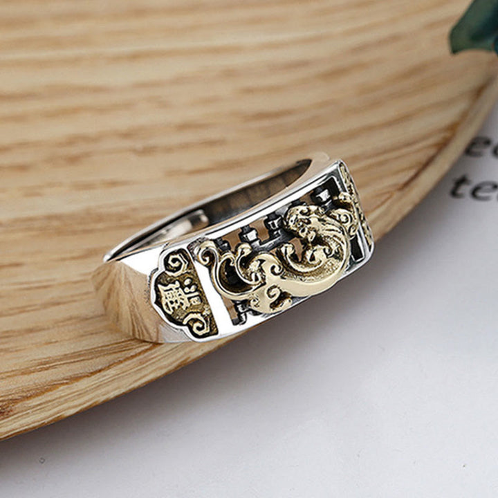 Ring 925 Silber Pixiu Design Fengshui Glück Wohlstand
