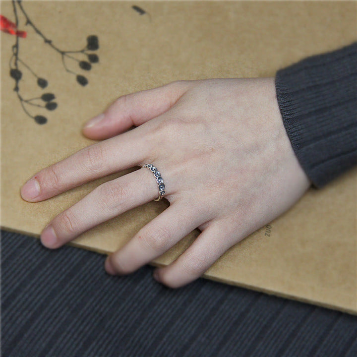 Ring 925 Silber Glückswolken getragen Fengshui Schutz Glück Fingerring