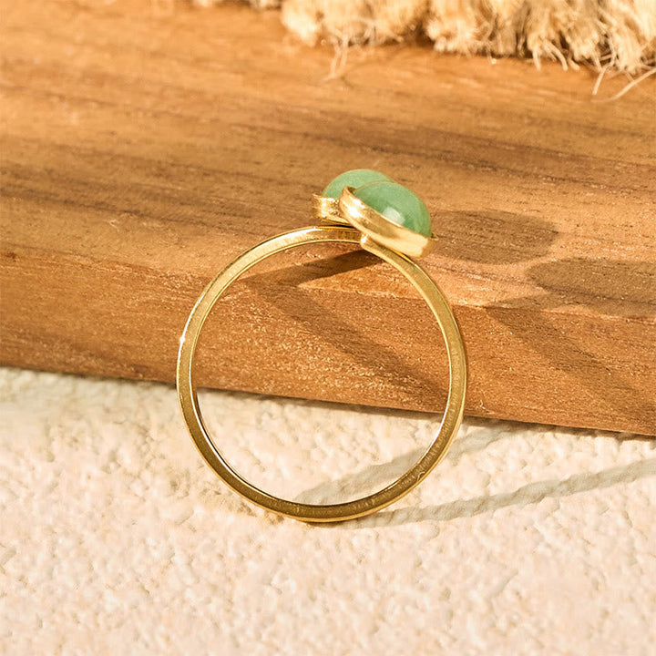 Jade Ring Titanstahl Balance Ruhe elegant harmonisch Schutz