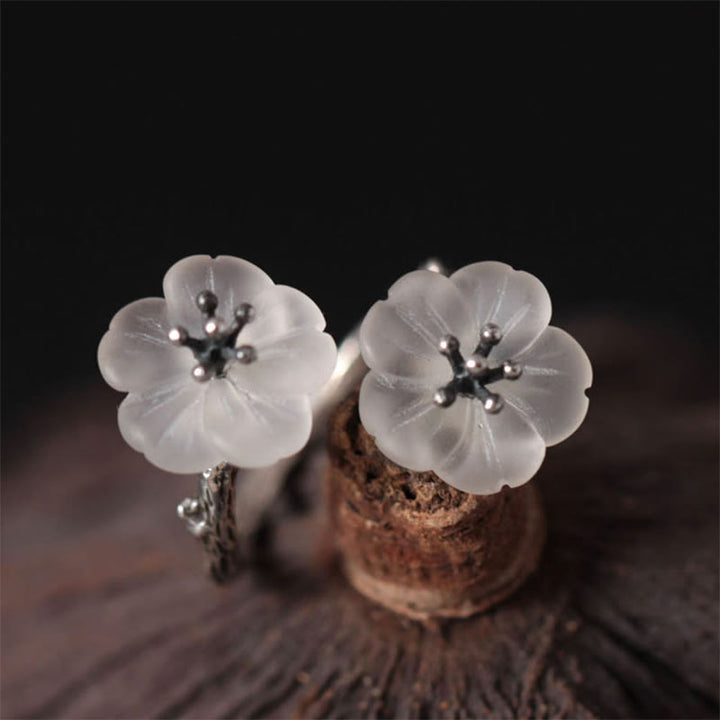 Ring 925 Silber Pflaumenblüte – Schutz Glück eleganter Fingerring