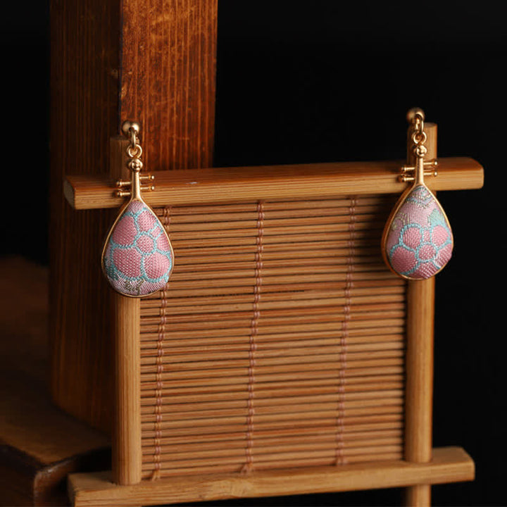 Ohrringe Song-Brocade Pipa – Harmonie rosa Tropfen Boho Schmuck spirituell