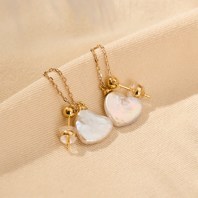Ohrringe Perlen Herz Optimismus Gold Boho Schmuck spirituell Ohrhänger