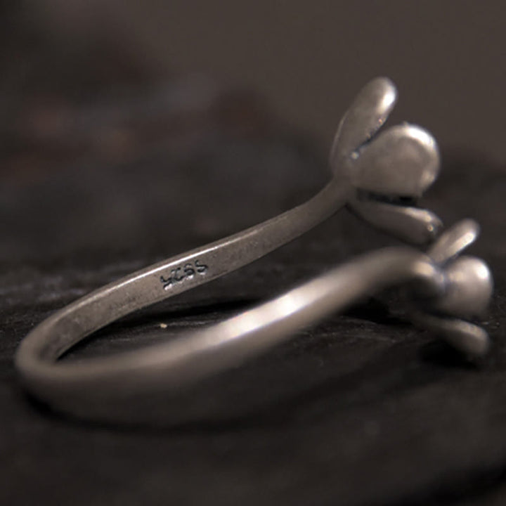 925 Silber Ring mit Blumen Design eleganter Fingerring