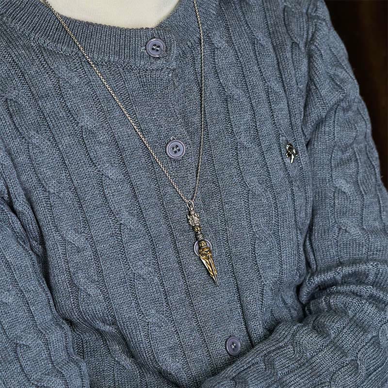 Tibetische Kette Kupfer Vajra Anhänger am Hals getragen Heilung Meditation