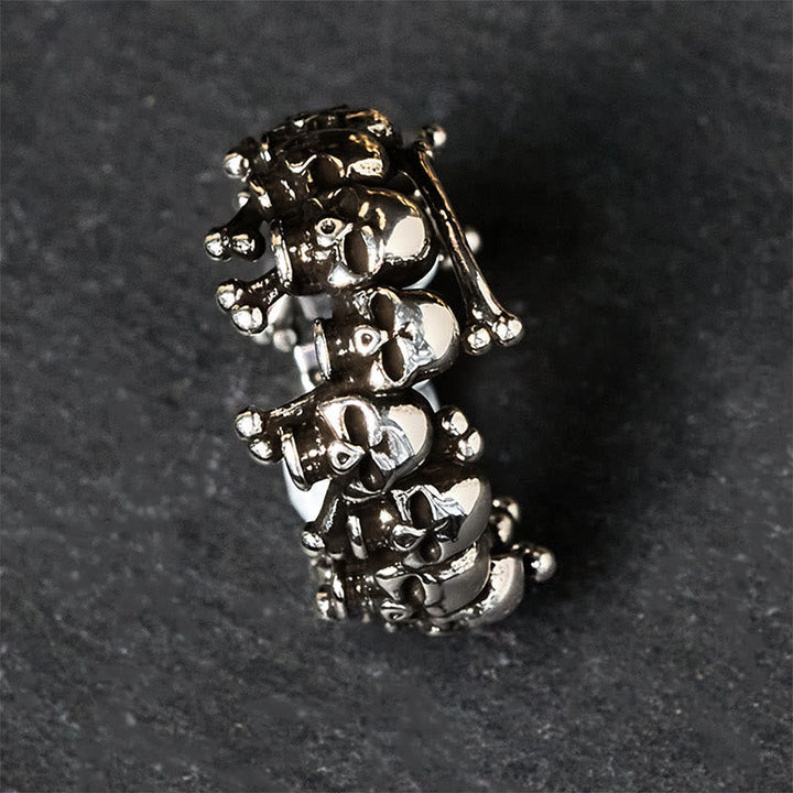Ring Kupfer Schädel Knochen Design Vintage Stil Totenkopf Fingerring