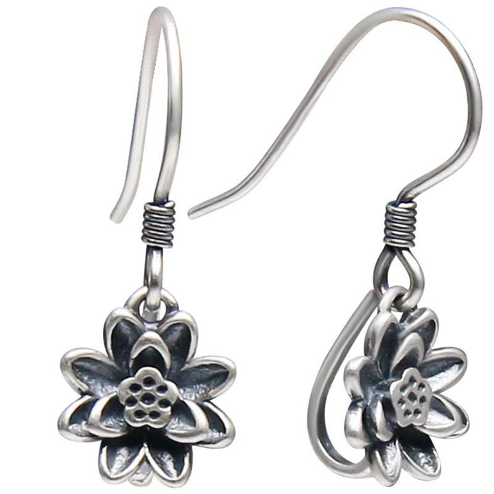 Lotus Ohrringe Silber Ohrhänger Boho Schmuck spirituell Erleuchtung filigran