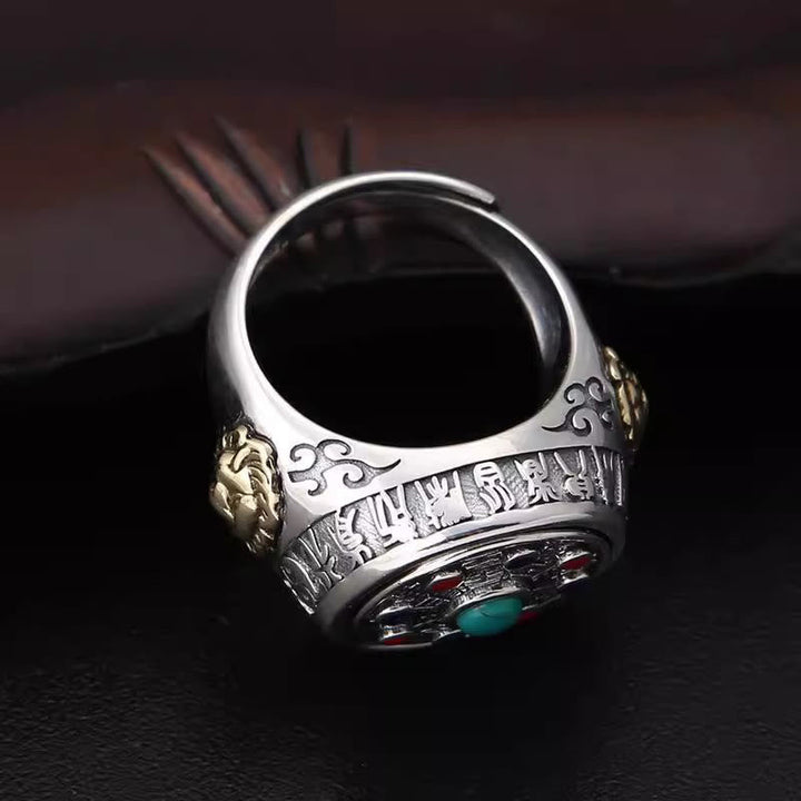 Ring Kupfer Bagua Münze Wohlstand Pixiu Fengshui Glück Schutz