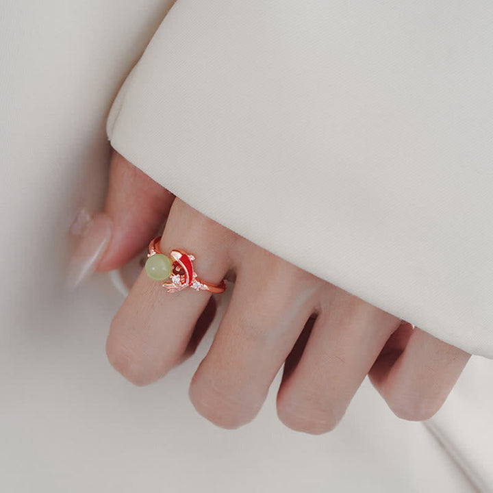 Kupfer Ring Perle Erfolg Reichtum Glück Feng Shui Fingerring