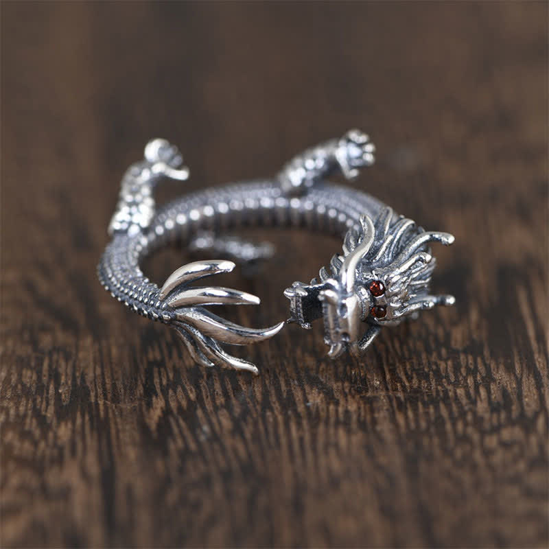 Ring 925 Silber Drachen – Glück Schutz Fengshui Symbol Fingerring