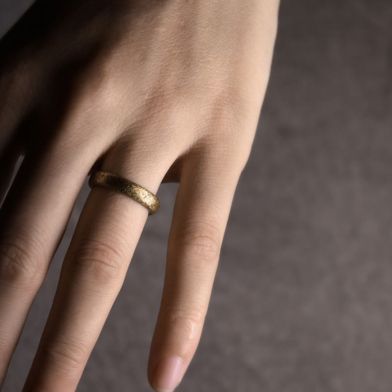 Kupfer Ring Tibetisch Textur Glück Amulett Fengshui Schutz