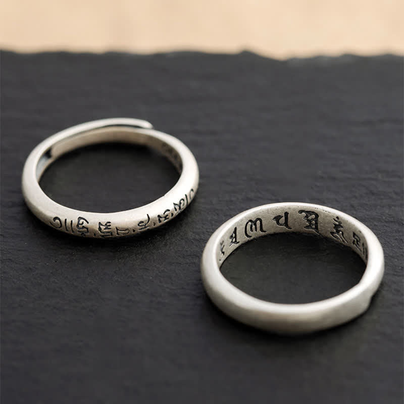 Silber Ring 925 Om Mani Padme Hum Liebe Frieden Paar