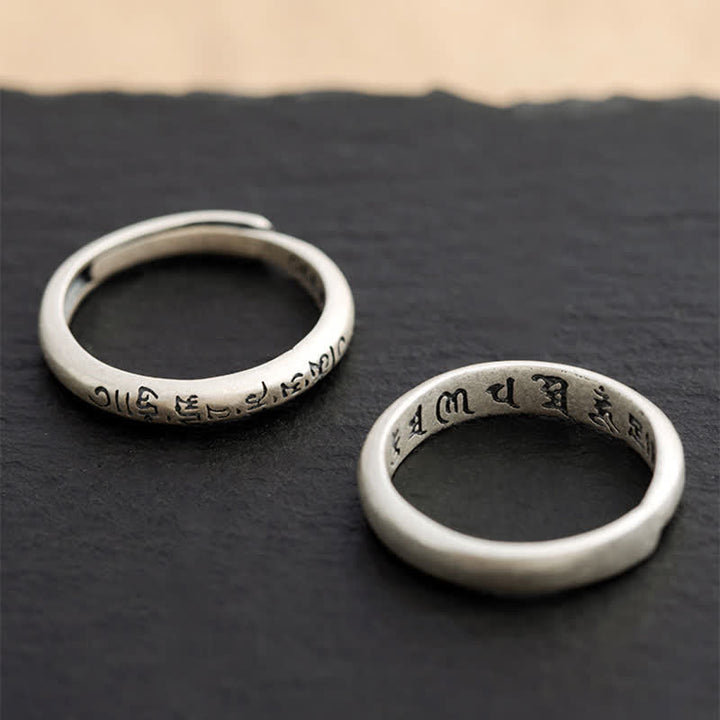 Silber Ring 925 Om Mani Padme Hum Liebe Frieden Paar