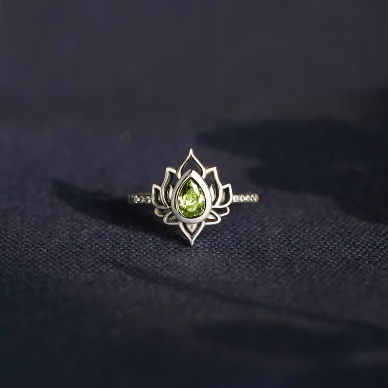 Lotus Ring 925 Silber Zirkon Glück Segen Schutz Spirituell