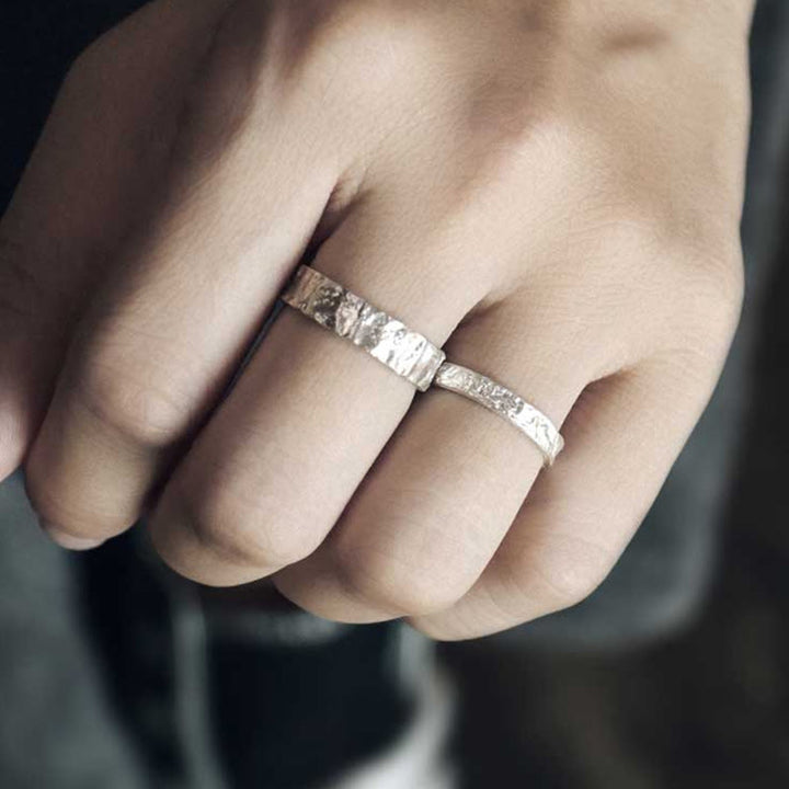 Ring 925 Silber Herz für Paare – Segen getragen an Händen