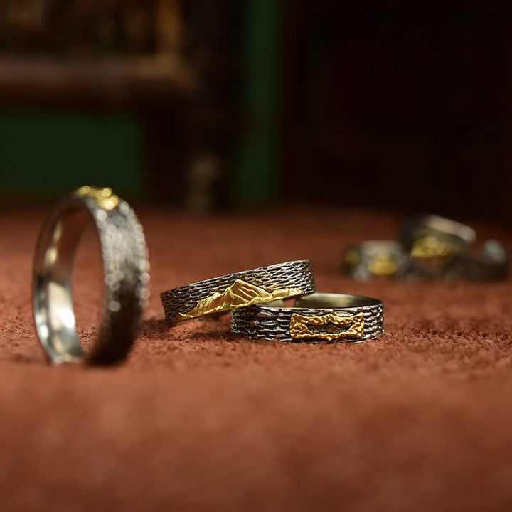 Kupfer Ring Garuda Motiv Weisheit Mount Everest Energie Fengshui Glück