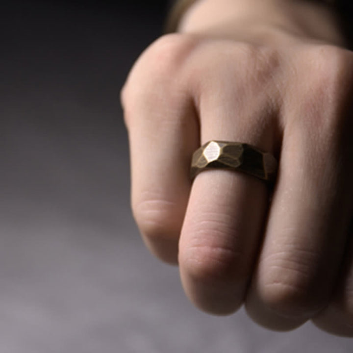 Schwarzer Kupfer Ring tibetisches Design Wohlstein Feng Shui Glück Schutz