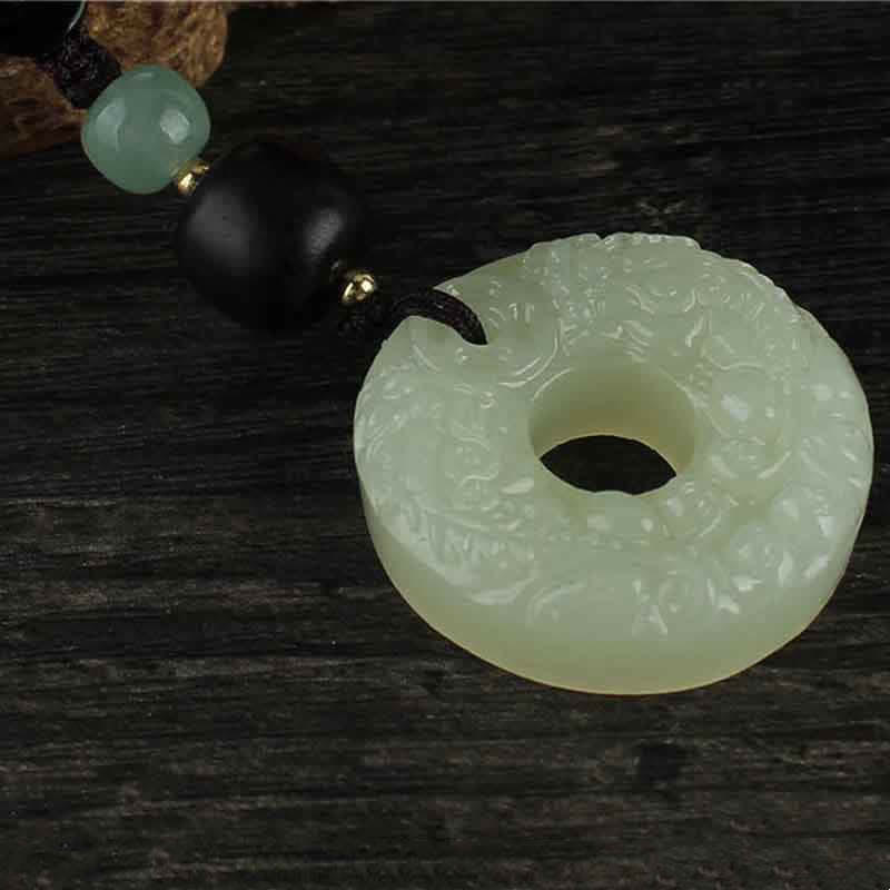 Schlüsselanhänger Pixiu Jade Wohlstand Frieden Anhänger geschnitzt Feng Shui spirituell