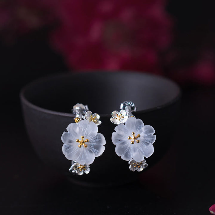 Ohrringe Silber Pflaumenblüte